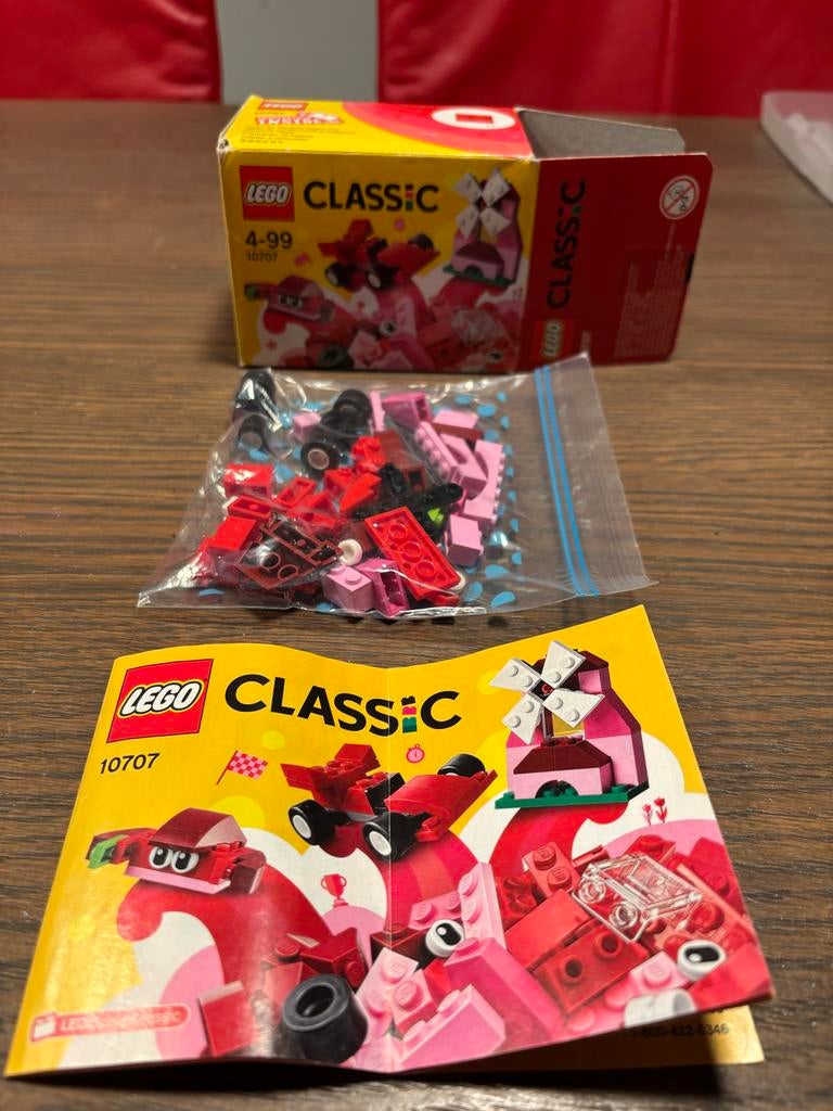 Lego Classic rode creatieve doos 10707, Gebruikt, Lego, Ophalen of Verzenden, Compleet