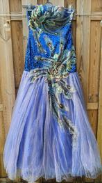 Blauwe Handgemaakte Gala Jurk – Maat L –  Diversity Design, Kleding | Dames, Ophalen of Verzenden, Maat 38/40 (M), Rood, Onder de knie