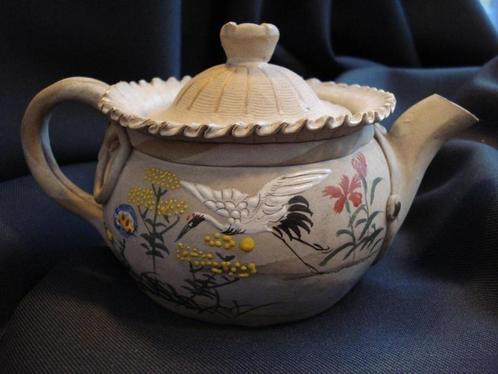Banko ware theepotje, kraanvogels, Antiek en Kunst, Antiek | Keramiek en Aardewerk, Ophalen of Verzenden