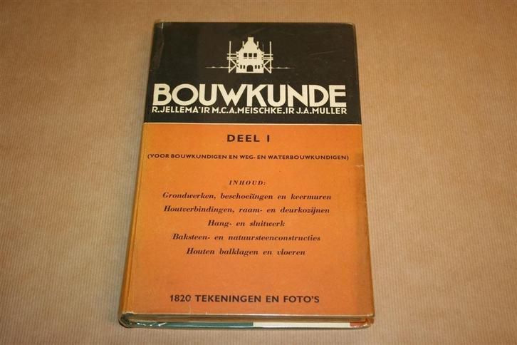 Bouwkunde Deel 1 - Jellema - 1954, Boeken, Techniek, Gelezen, Bouwkunde, Ophalen of Verzenden