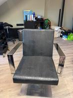 Kappersstoel met slangenprint, Huis en Inrichting, Stoelen, Gebruikt, Zwart, Ophalen of Verzenden, Metaal
