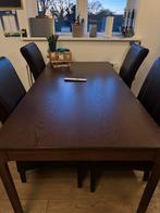 Uitschuifbare tafel met stoelen, Ophalen, Gebruikt, 100 tot 150 cm, Vijf personen of meer