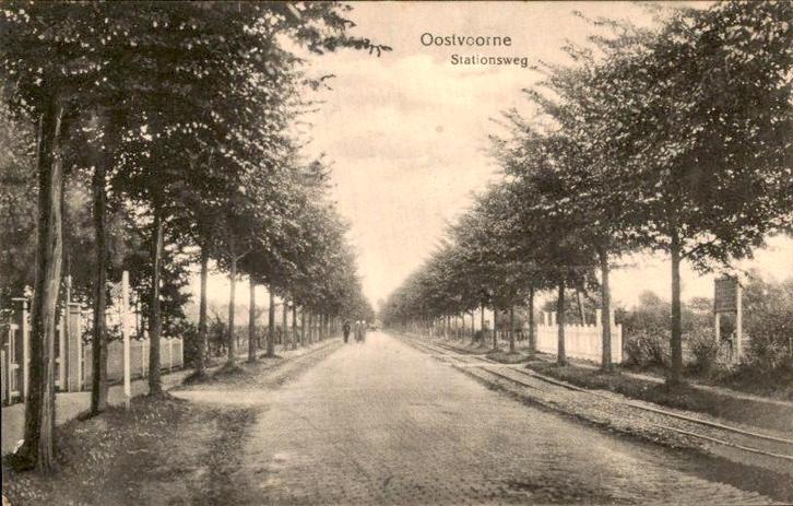 Oostvoorne - Stationsweg, Verzamelen, Ansichtkaarten | Nederland, Gelopen, Zuid-Holland, Voor 1920, Ophalen of Verzenden