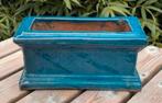 Oude Chinese schaal blauw geglazuurd aardewerk 32,6x15,8x15, Tuin en Terras, Bloempotten, Ophalen of Verzenden, Zo goed als nieuw
