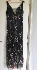 Jurk met bloemen, Overige typen, Zwart, Maat 42/44 (L), Ophalen of Verzenden
