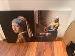 Melkmeisje en Meisje met de Parel van Vermeer (canvas), Antiek en Kunst, Ophalen of Verzenden
