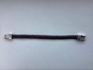 Te koop: Josh armband - donkerbruin gevlochten leer - zilver beschikbaar voor biedingen