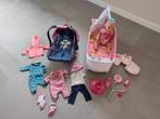 Baby Born 43 cm soft touch met hemelbed en autostoeltje, Ophalen of Verzenden, Gebruikt, Babypop