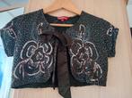 Feestelijke bolero, kleur grijs bruin, maat S, Kleding | Dames, Tops, Bruin, Ophalen of Verzenden, Zo goed als nieuw, Korte mouw