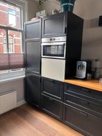 IKEA LERHYTTAN zwarte keukenfronten met HACKÅS handgrepen, Ophalen, Minder dan 50 cm, Zwart, Zo goed als nieuw