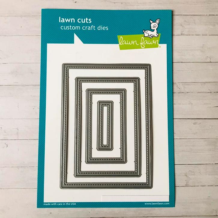 Lawn Fawn Large Stitched 4 Bar Rectangles, Hobby en Vrije tijd, Kaarten | Zelf maken, Zo goed als nieuw, Pons of Mal, Overige thema's