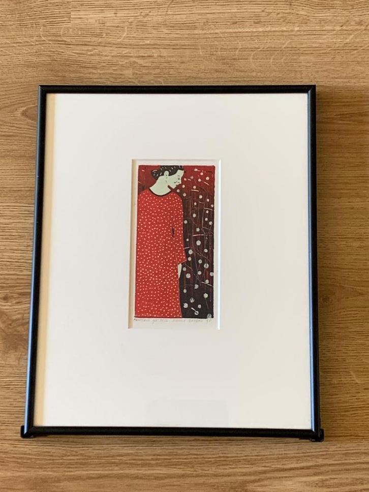 Originele Houtsnede Dianne Bakker, Antiek en Kunst, Kunst | Etsen en Gravures, Ophalen of Verzenden
