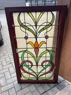 Mooi Jugendstil glas in lood raam voor restauratie, Ophalen