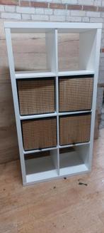 Ikea Kallax kast met 4 manden, Ophalen, Met plank(en), Zo goed als nieuw, Minder dan 100 cm