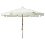 Parasol met houten paal 330 cm zandwit €110, Ophalen of Verzenden, Nieuw, Stokparasol