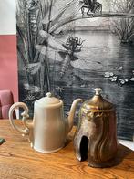 Vintage art & craft style theepot / koffiepot met warmhouder, Ophalen of Verzenden