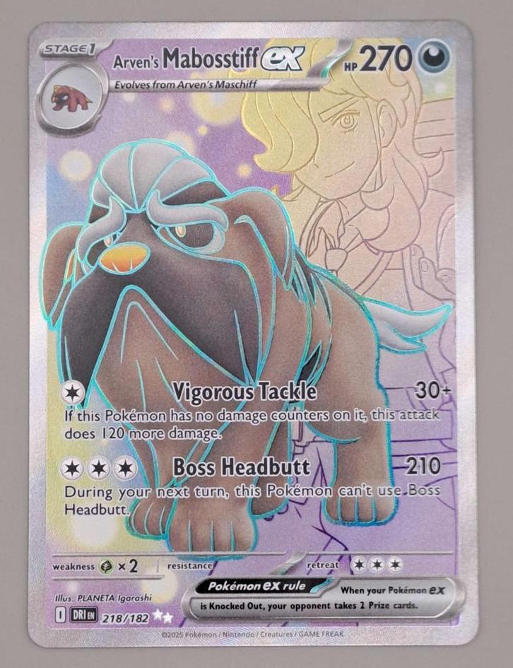 Mabosstiff 218/182, Hobby en Vrije tijd, Verzamelkaartspellen | Pokémon, Zo goed als nieuw, Losse kaart, Foil, Ophalen of Verzenden
