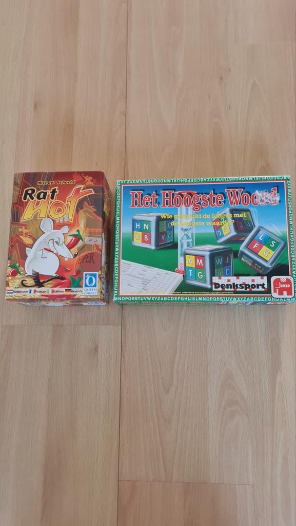 Rat Hot & Het Hoogste Woord - 2 Leuke Spellen!, Hobby en Vrije tijd, Gezelschapsspellen | Bordspellen, Queen Games & Jumbo, Gebruikt