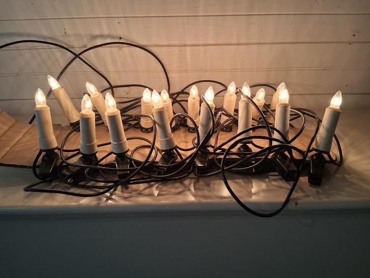 Kerstverlichting lichtsnoer 16 lampjes - vintage, Diversen, Kerst, Gebruikt, Ophalen of Verzenden