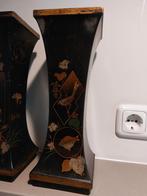 Set van 2 Japanse Meiji lakwerk vazen / sokkels, Antiek en Kunst, Ophalen of Verzenden