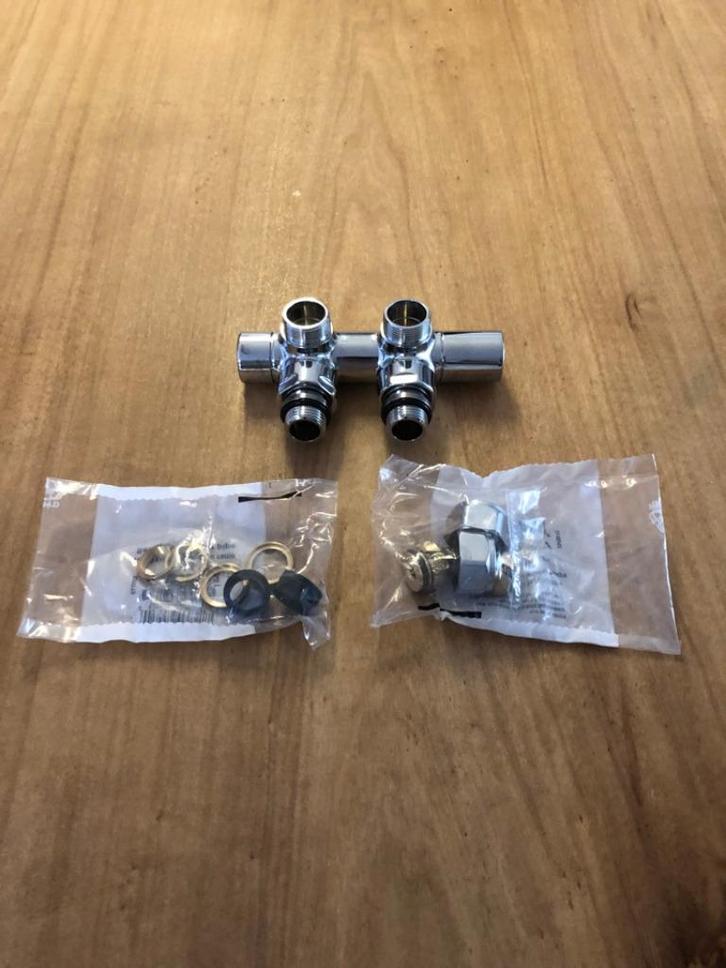 Instamat Twin Valve Light aansluitblok ½"recht of haaks, Doe-het-zelf en Verbouw, Sanitair, Nieuw, Douche, Chroom, Ophalen of Verzenden