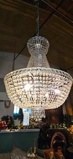 Elegante kroonluchter met kristallen, Huis en Inrichting, Lampen | Kroonluchters, Ophalen, Zo goed als nieuw, Glas, Klassiek