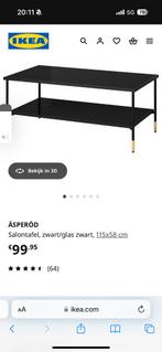 Ikea tafel van zwarte glas, Huis en Inrichting, Rond, Ophalen of Verzenden, 25 tot 50 cm, Glas