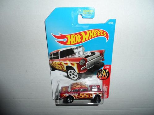Hot Wheels - '55 Chevy Bel Air Gasser - Long Card - 1:64, Hobby en Vrije tijd, Modelauto's | Overige schalen, Nieuw, Auto, Ophalen of Verzenden