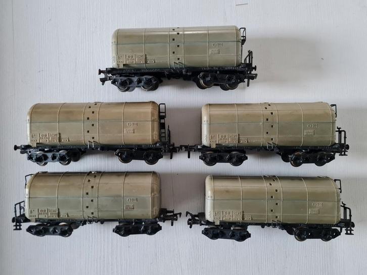 5 Fleischmann H0 DB stookoliewagons 1497, Hobby en Vrije tijd, Modeltreinen | N-Spoor, Gebruikt, Wagon, Gelijkstroom, Fleischmann