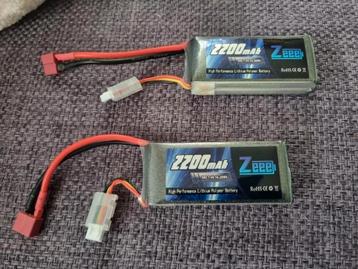 2x Zeee 2200mAh LiPo Batterijen 50C 7.4Volt 16.28WH beschikbaar voor biedingen