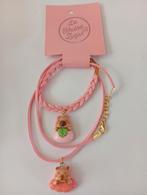 Capibara armband en ketting, Sieraden, Tassen en Uiterlijk, Ophalen of Verzenden, Nieuw, Roze, Armband