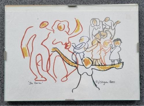 houtgravure 'de Buren' van Rob Stegen (Maastricht) uit 2000, Antiek en Kunst, Kunst | Etsen en Gravures, Ophalen