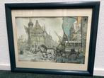 Anton Pieck schilderij: Drie D print stadhuis Kampen, Antiek en Kunst, Kunst | Schilderijen | Klassiek, Ophalen of Verzenden