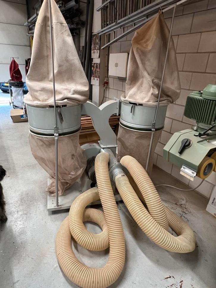 Houtstofafzuiging met dubbele zak, Doe-het-zelf en Verbouw, Ventilatie en Afzuiging, Zo goed als nieuw, Ophalen