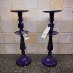 Life Style grote metalen paarse kandelaars, 25 tot 50 cm, Nieuw, Ophalen of Verzenden, Metaal