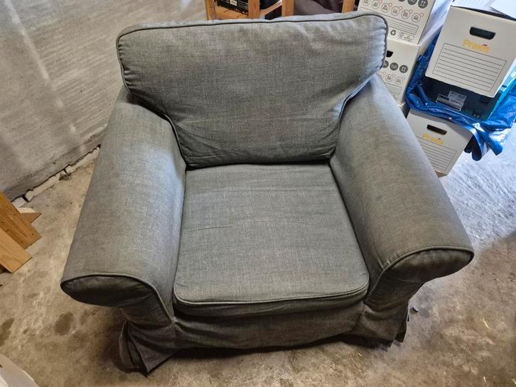 Ikea Ektorp Fauteuil - Grijs, Huis en Inrichting, Fauteuils, Zo goed als nieuw, Stof, 75 tot 100 cm, 75 tot 100 cm, Ophalen