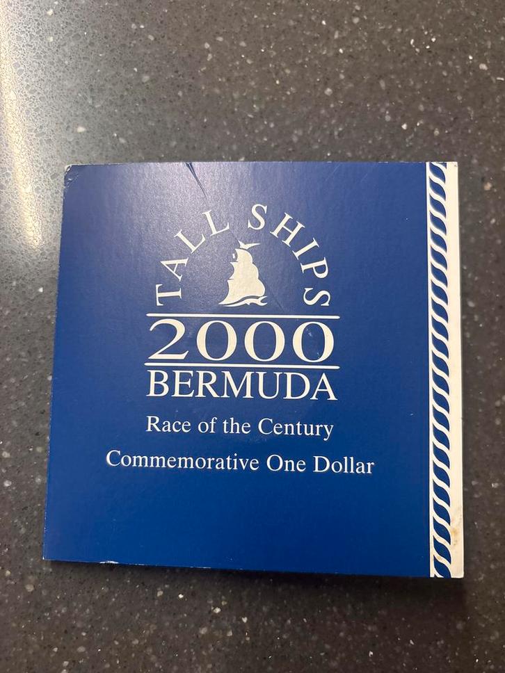 Bermuda Tall Ships 2000 - 1 Dollar Herdenkingsmunt, Postzegels en Munten, Munten | Amerika, Setje, Ophalen of Verzenden