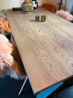 Eikenhouten Eettafel Industrieel Onderstel, Huis en Inrichting, Tafels | Eettafels, Ophalen, 100 tot 150 cm, Eikenhout, 200 cm of meer