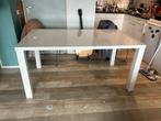 Witte Eettafel, Huis en Inrichting, Tafels | Eettafels, Ophalen, Kunststof, Gebruikt, 100 tot 150 cm