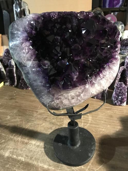 Amethist cluster (10) 16,45 kg, 30x25x10 cm diep paars, Verzamelen, Mineralen en Fossielen, Mineraal, Ophalen of Verzenden