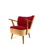 Vintage cocktailfauteuil jaren ‘60, Huis en Inrichting, Fauteuils, Hout, Vintage retro buisframe design rotan webbing papercord deens