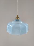 Vintage hanglamp opaline glas blauw, Minder dan 50 cm, Nieuw, Vintage, Ophalen of Verzenden