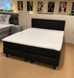 Boxspring 160x200 Zwart stof Direct/leverbaar/EnschedeE-9685, Eenpersoons, Zwart, #Boxspring#2-persoons#160cm#Zwart#Bedden, Nieuw