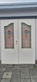 Mooie set ensuite deuren met glas in lood ramen, Ophalen, Glas, Binnendeur, 200 tot 215 cm