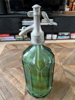 Vintage 8 hoekig spuitfles sifon groen, Antiek en Kunst, Antiek | Glas en Kristal, Ophalen of Verzenden
