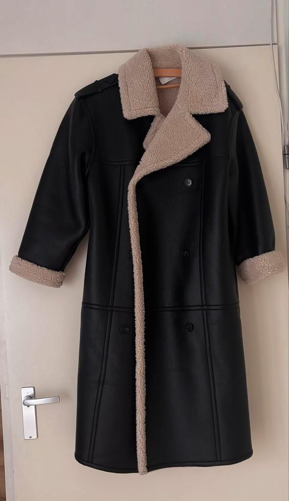 Imitatieleren jas met teddy voering - Maat S (valt als M), Kleding | Dames, Jassen | Winter, Zo goed als nieuw, Maat 38/40 (M)