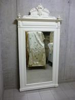 Grote spiegel met ornamentale kuif hout antiek brocante, Ophalen, Zo goed als nieuw, 100 tot 125 cm, 150 tot 200 cm