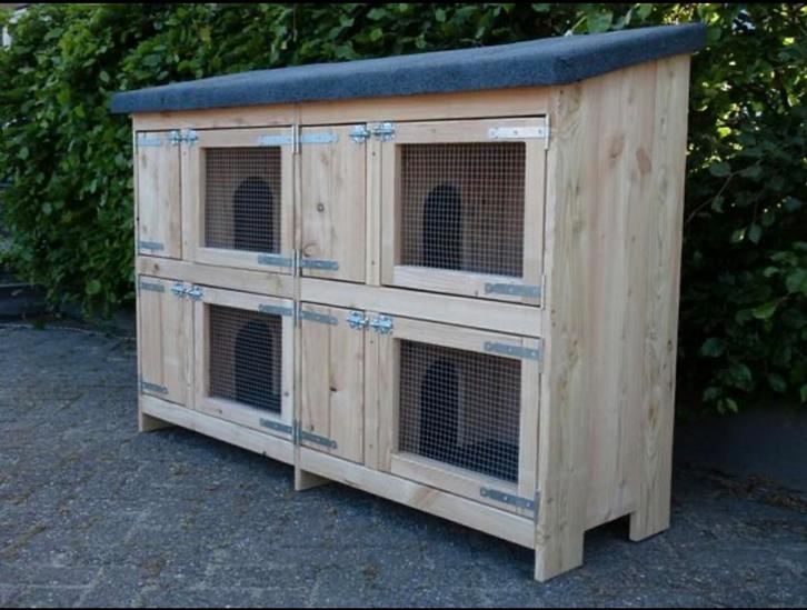 Konijnenhok dubbel 2 hoog, Dieren en Toebehoren, Knaagdieren en Konijnen | Hokken en Kooien, Zo goed als nieuw, Hok, 90 cm of meer