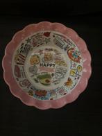 Roze Schaal 'Happy Day!' Amsterdam, Porselein of Keramiek, Schaal, Rond, Ophalen of Verzenden
