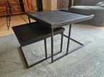Bijzettafels met industriële look, Huis en Inrichting, Tafels | Bijzettafels, Minder dan 55 cm, Gebruikt, Metaal of Aluminium